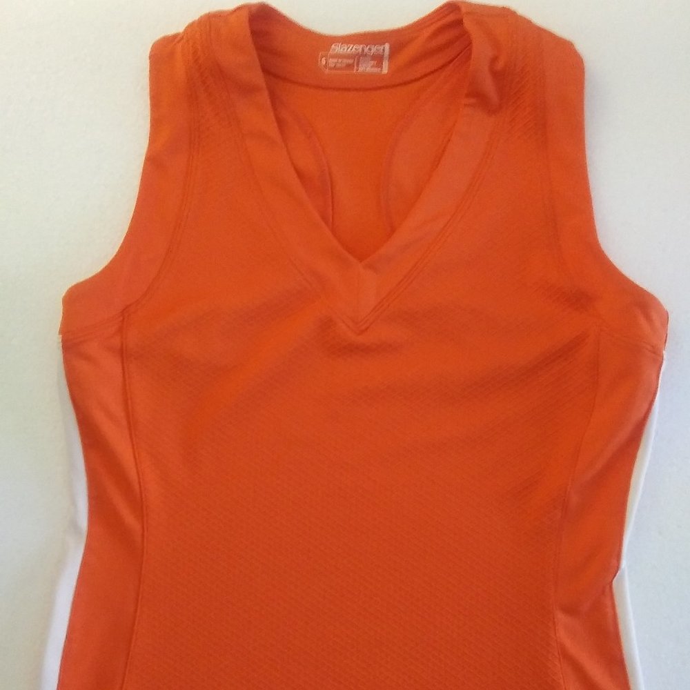 Slazenger Golf Tank Top Shirt Orange Sleeveless Size S Anti-Microbial